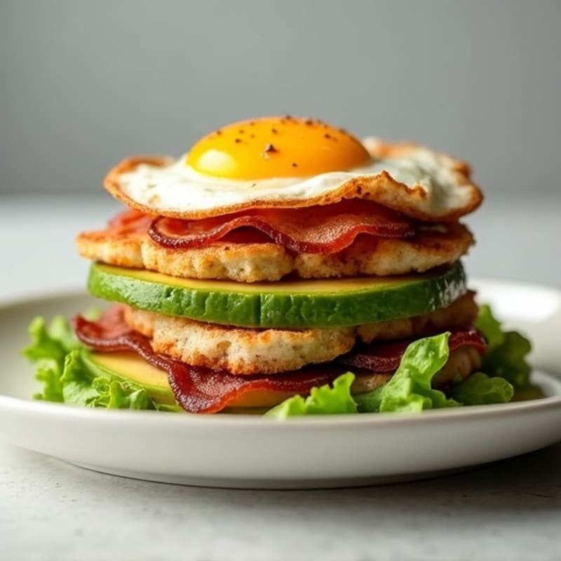 Crispy Turkey Bacon & Avocado Lettuce Stack