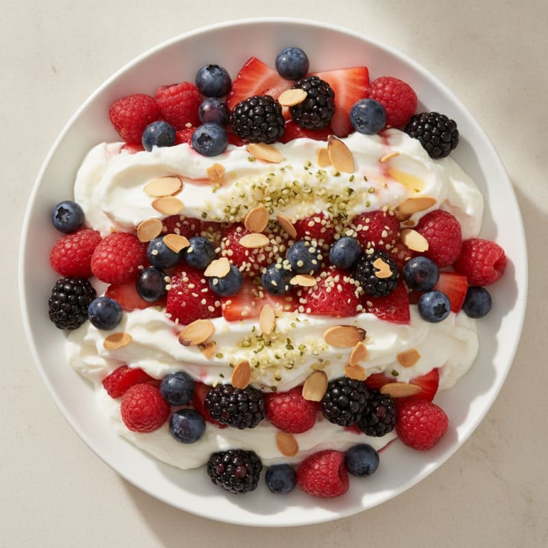 Greek Yogurt Protein Parfait with Mixed Berries
