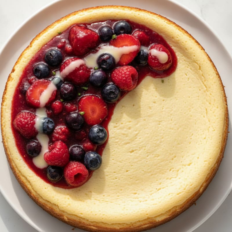 Silky Protein Cheesecake with Mixed Berries