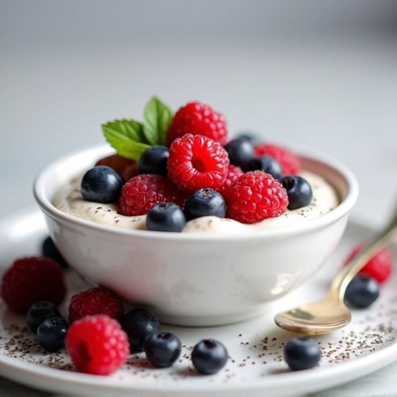 Creamy Greek Yogurt Protein Pudding with Mixed Berries