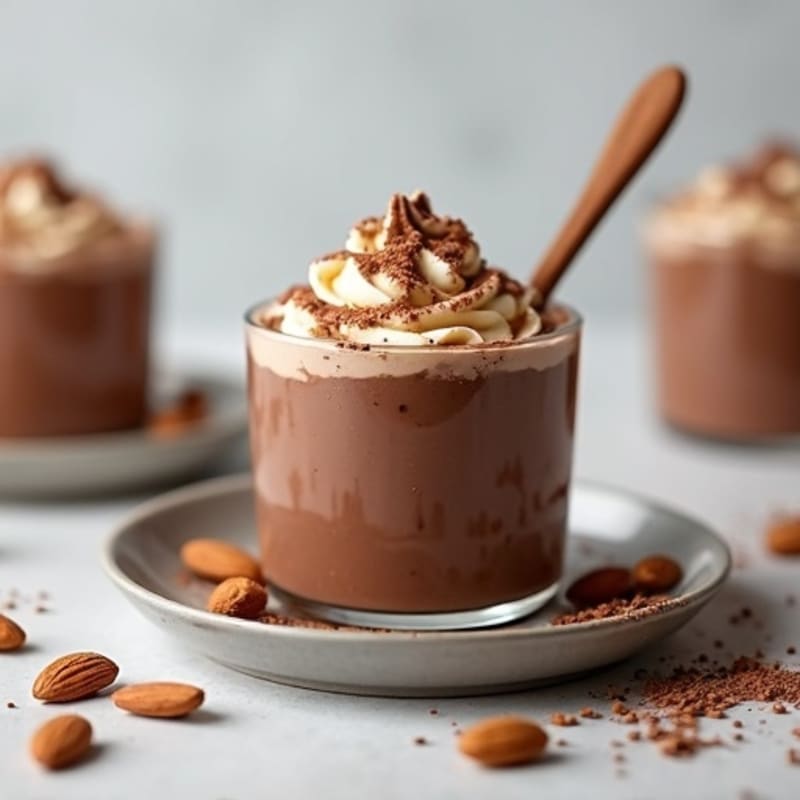 Silky Chocolate Protein Pudding with Almond Butter Swirl
