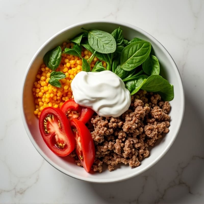 Seasoned Ground Beef Bowl with Special Sauce