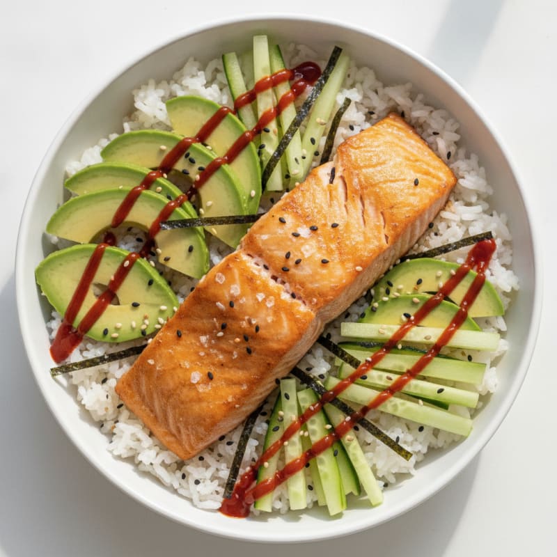 Baked Salmon Sushi Bowl