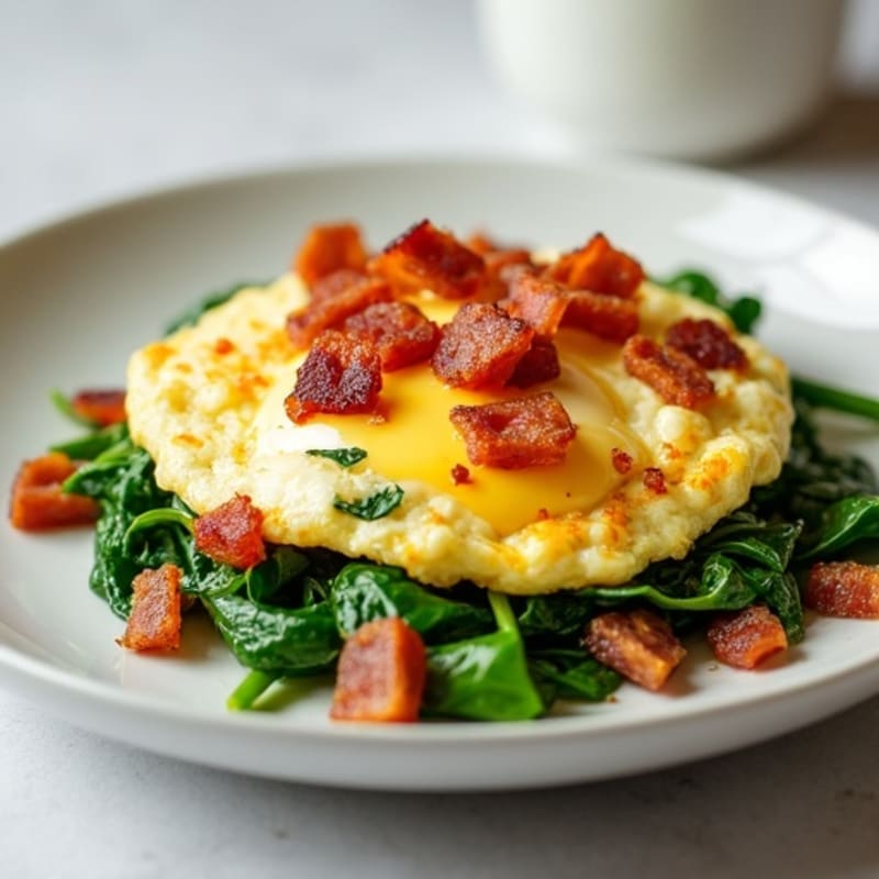 Egg White Scramble with Spinach and Turkey Bacon