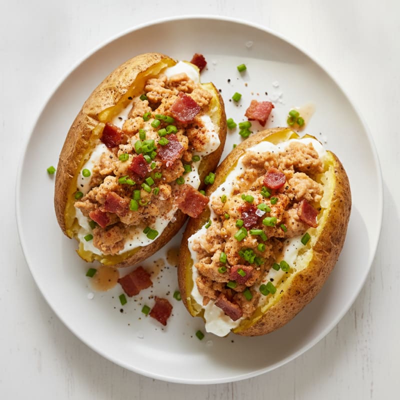 Loaded Baked Potatoes with Bacon and Chives