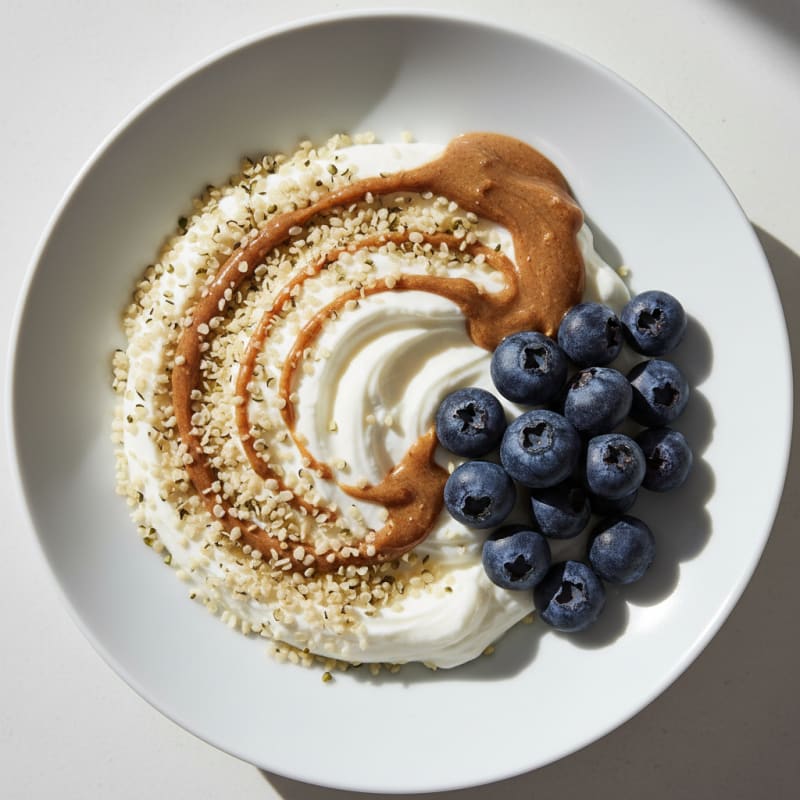 Silky Greek Yogurt Bowl with Hemp Seeds and Almond Butter