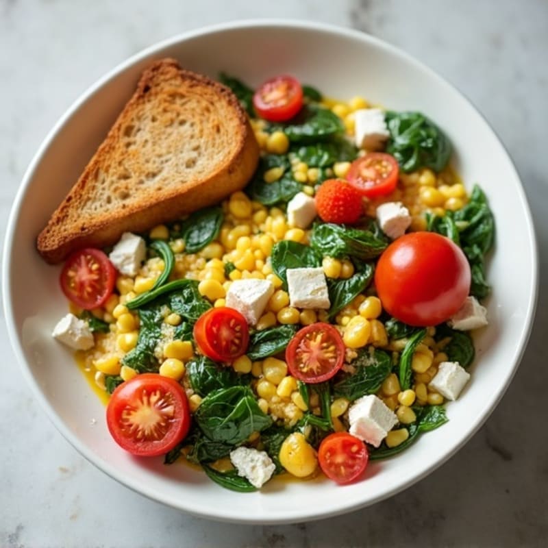 Protein-Packed Spinach and Feta Egg White Scramble