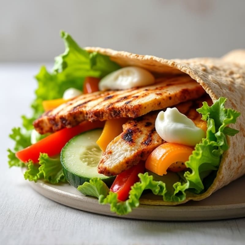 Grilled Chicken and Crunchy Veggie Wrap