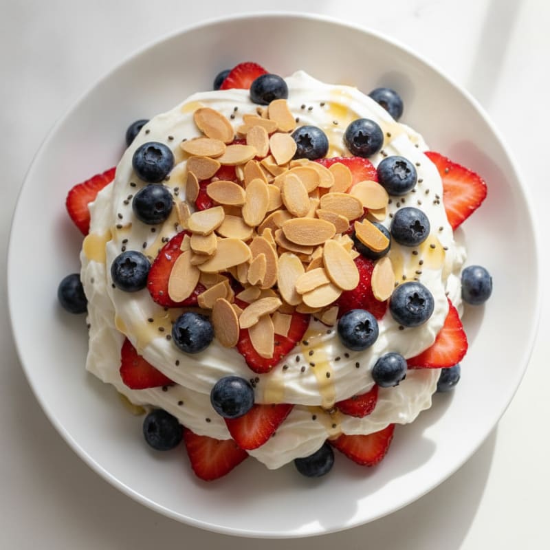 Greek Yogurt Protein Parfait with Berries and Almonds