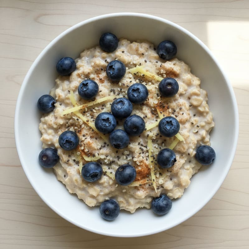 Blueberry-Ginger Overnight Oats with Chia