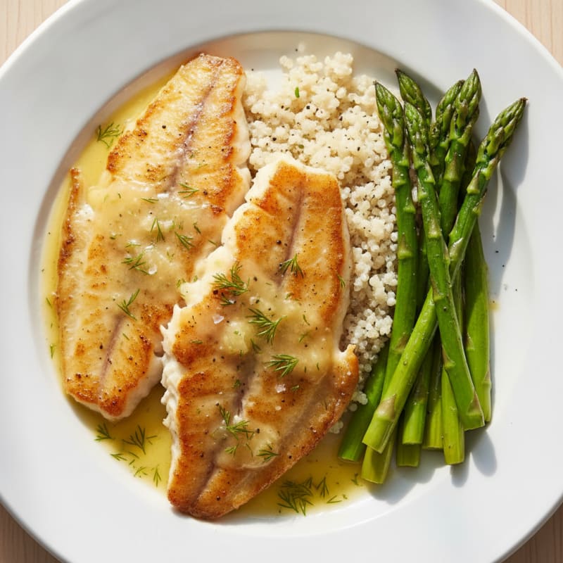 Pan-Seared Plaice with Lemon-Dill Sauce