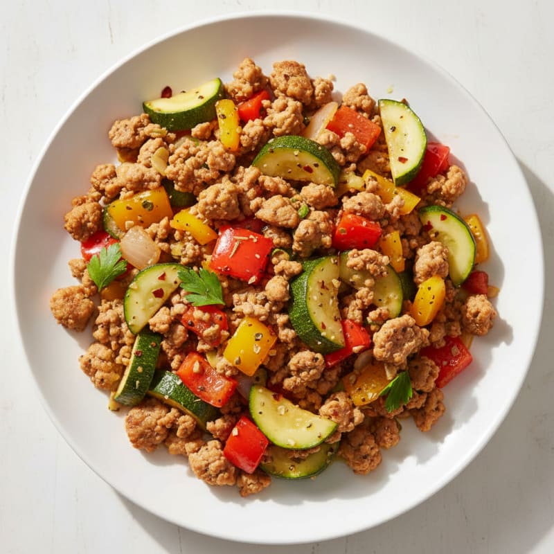 Savory Ground Turkey and Vegetable Skillet