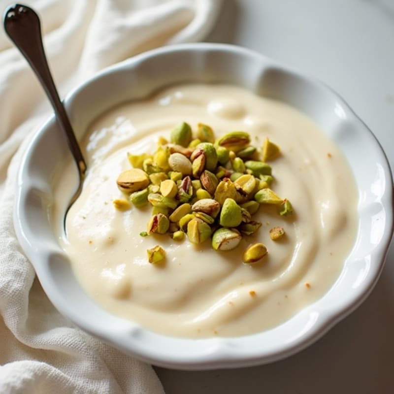 Silky Vanilla Protein Pudding with Pistachios