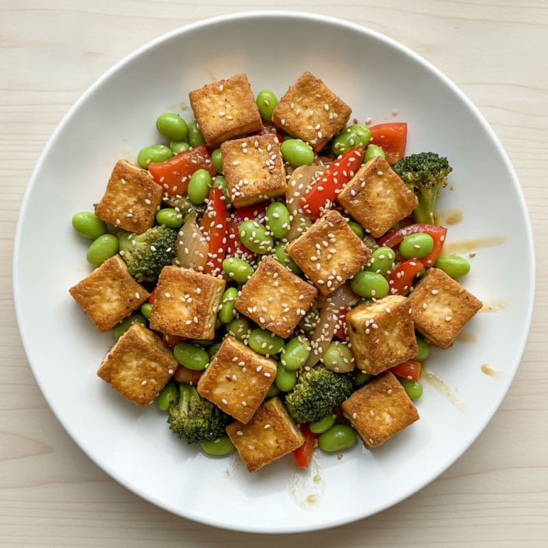 Ginger-Garlic Tofu and Vegetable Stir-Fry