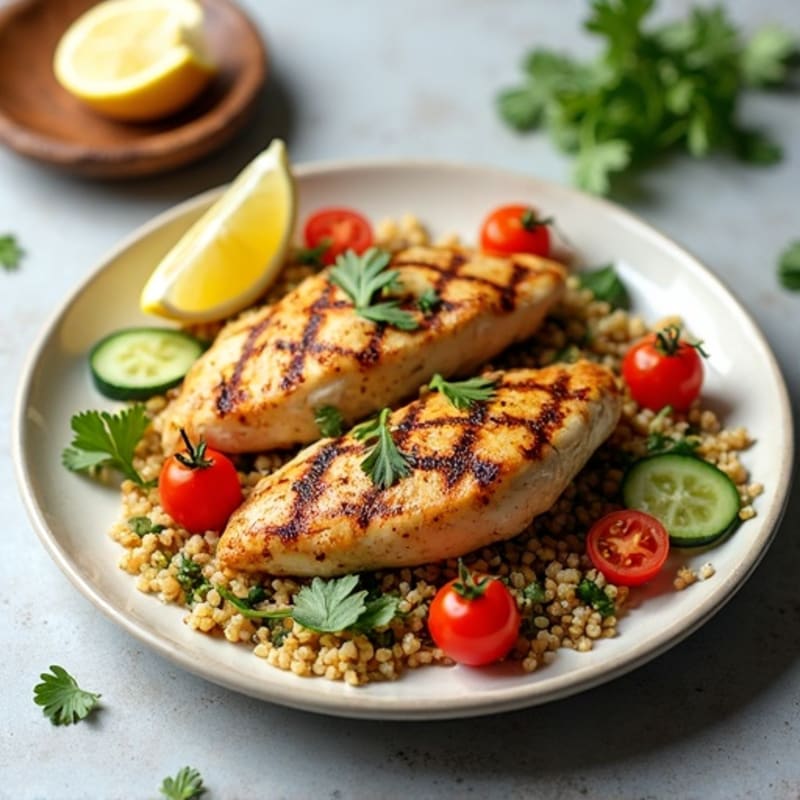 Grilled Chicken Breast with Quinoa Tabbouleh