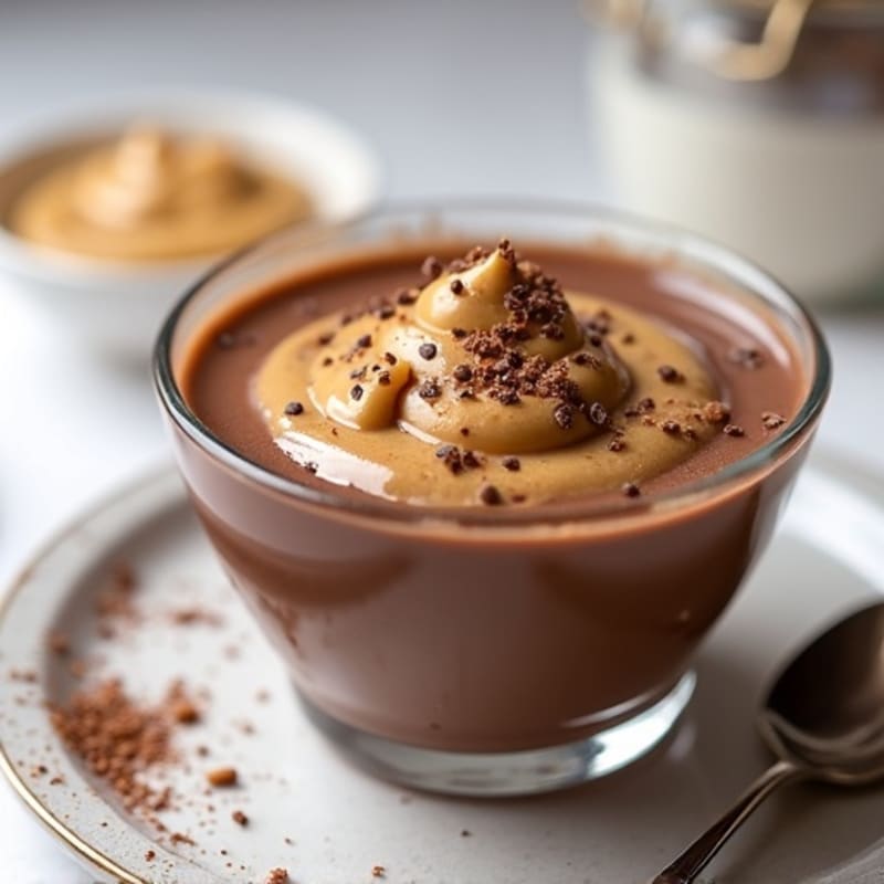 Silky Chocolate Protein Pudding with Almond Butter Swirl