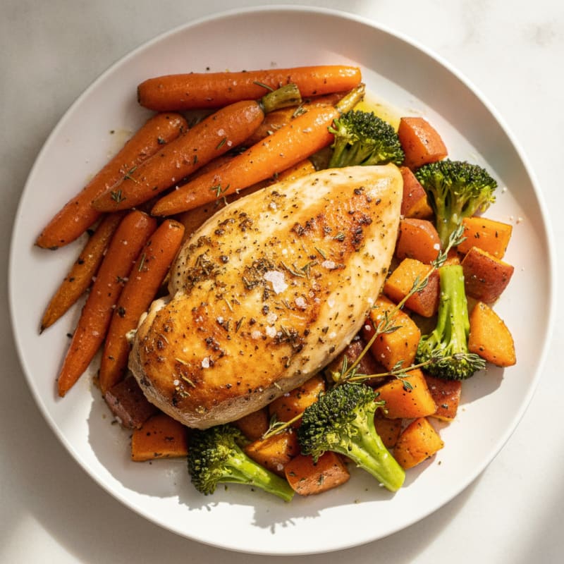 Garlic Herb Roasted Chicken with Root Vegetables