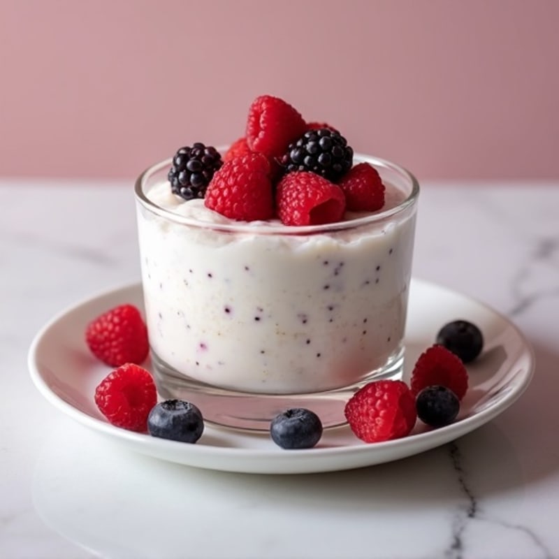 Greek Yogurt Protein Mousse with Mixed Berries