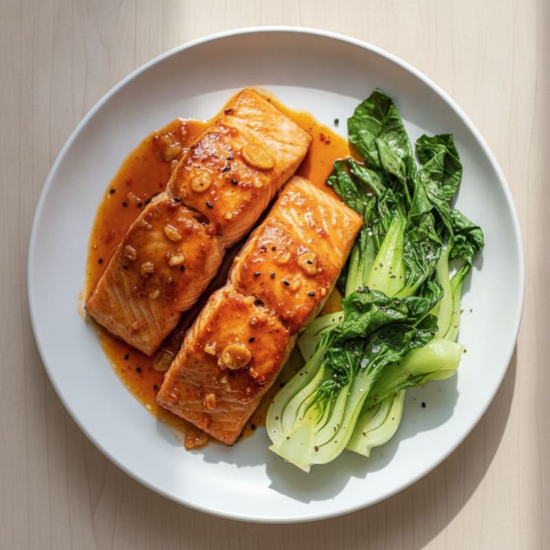 Gochujang Glazed Salmon with Bok Choy