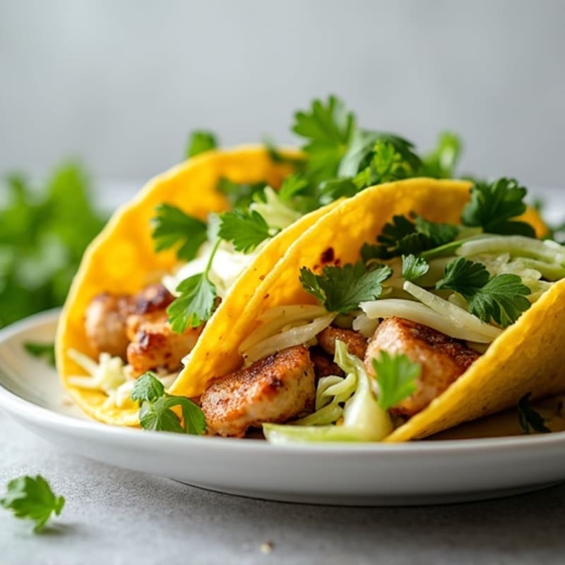 Quick Chicken Tacos with Fresh Cilantro Lime Slaw