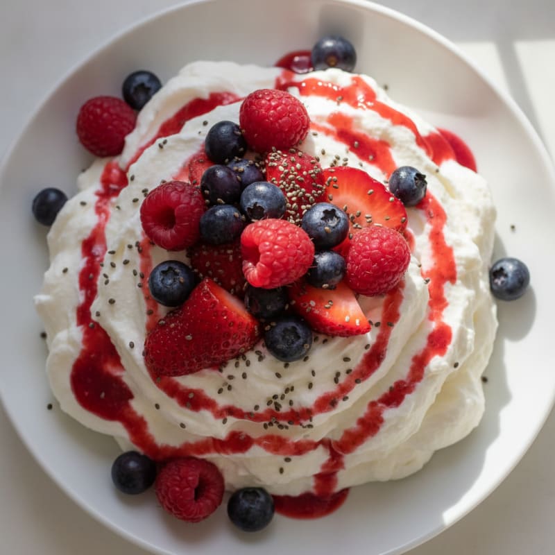 Greek Yogurt Protein Mousse with Mixed Berries