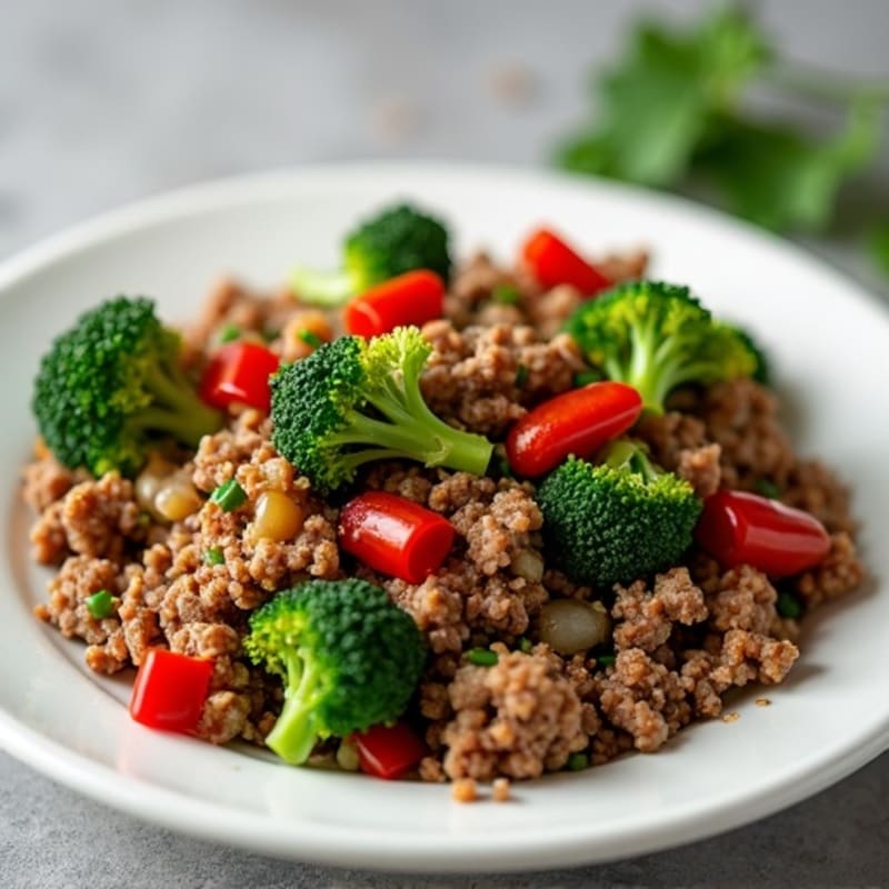 Lean Ground Beef and Crispy Broccoli Skillet