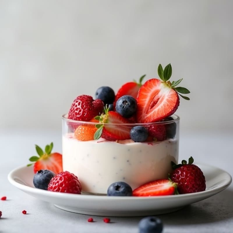 Greek Yogurt Protein Mousse with Fresh Berries