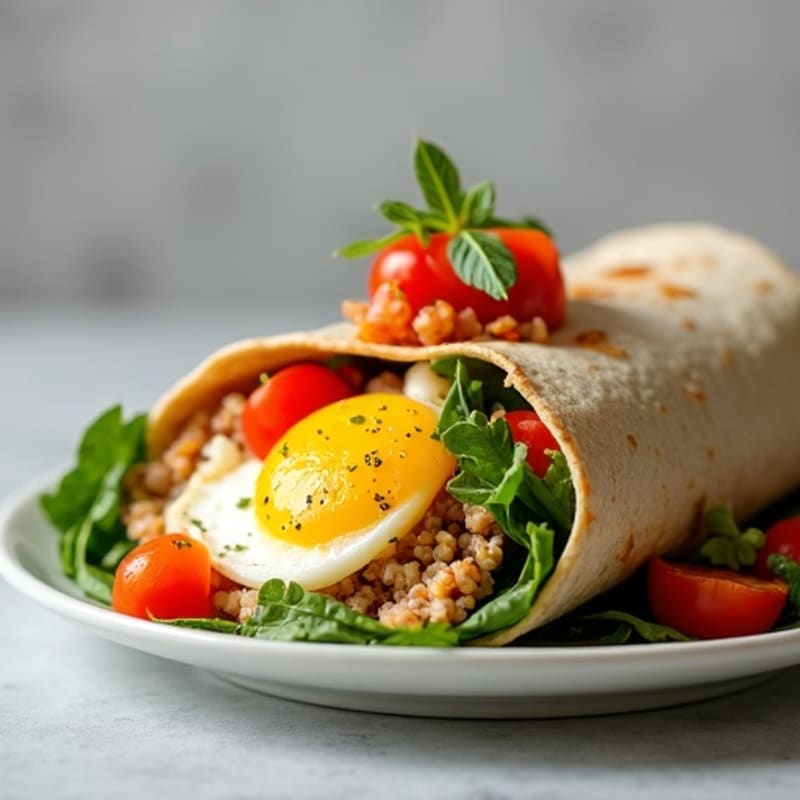 Loaded Egg and Lean Turkey Breakfast Burrito