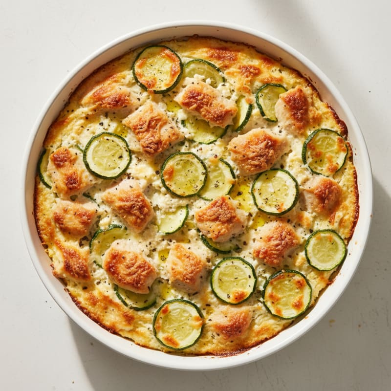 Chicken and Zucchini Cottage Cheese Bake