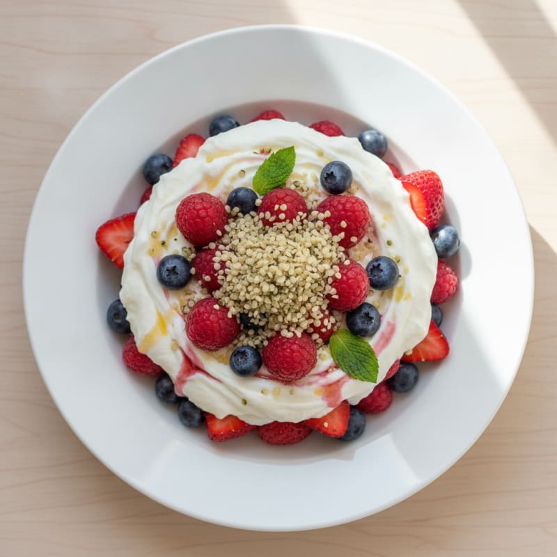 Greek Yogurt Protein Parfait with Mixed Berries