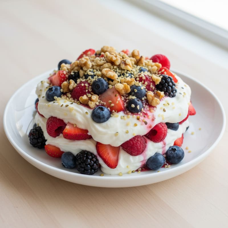 Greek Yogurt Protein Parfait with Mixed Berries