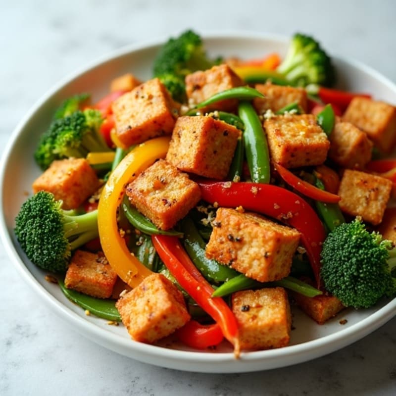 Crispy Maple Glazed Tempeh Stir-Fry with Vibrant Vegetables