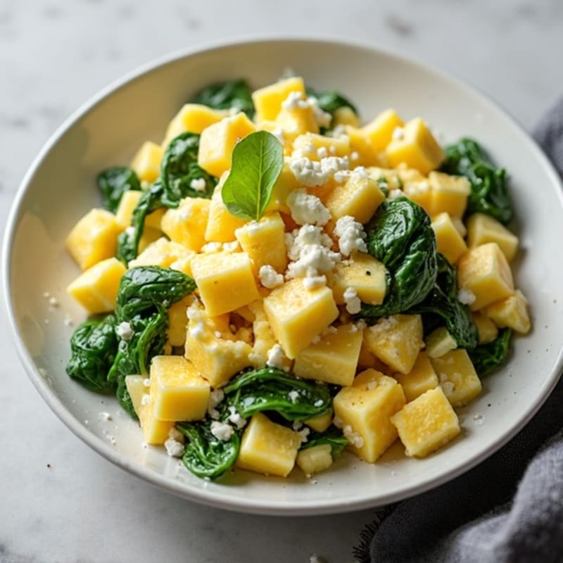 Fluffy Scrambled Eggs with Spinach and Feta