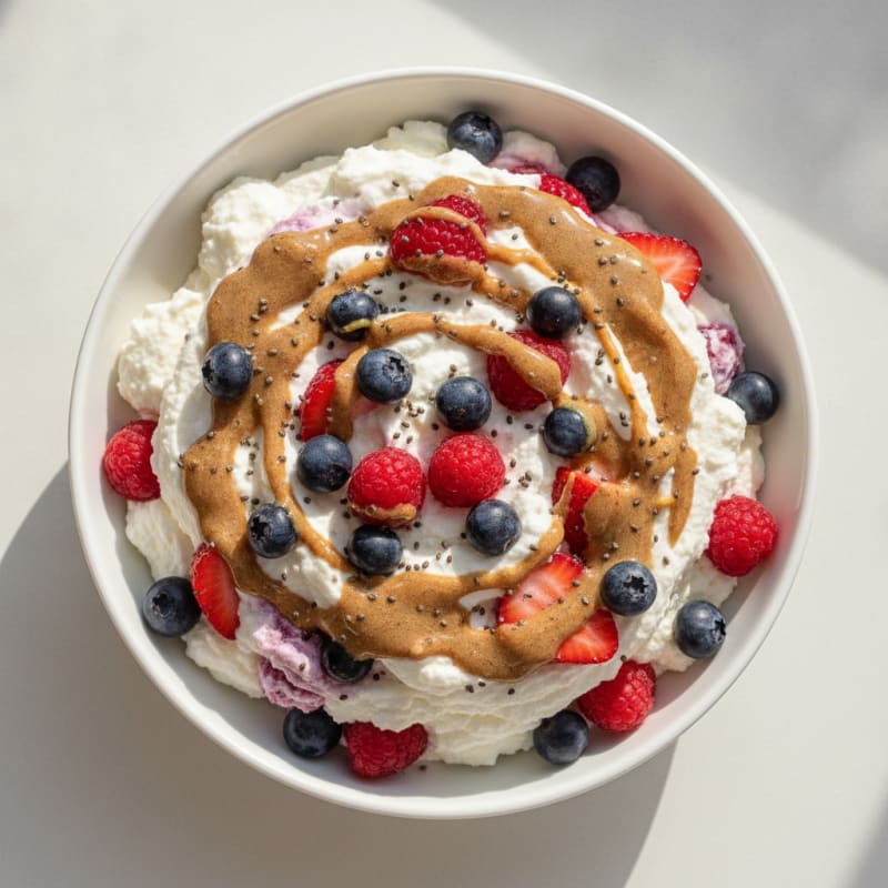 Silky Greek Yogurt Protein Mousse with Mixed Berries