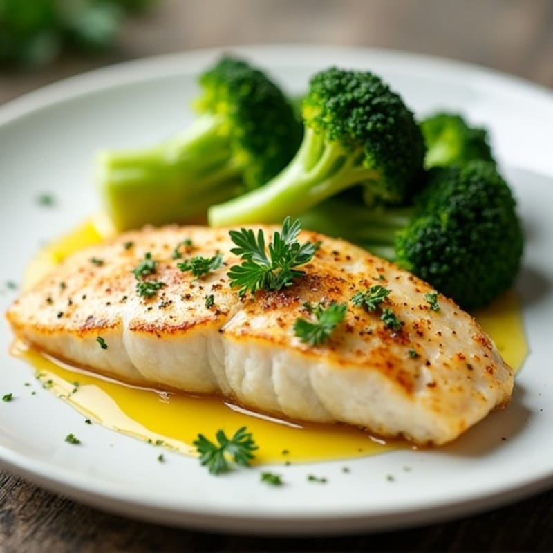 Lemon Herb Tilapia with Steamed Broccoli