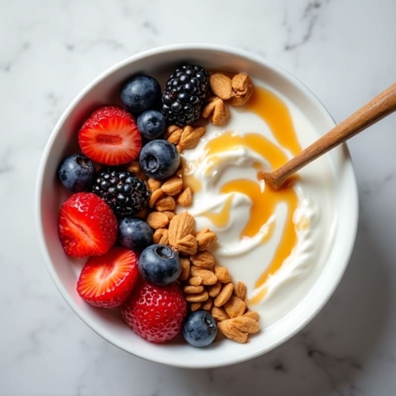 Creamy Greek Yogurt Bowl with Mixed Berries and Almond Butter