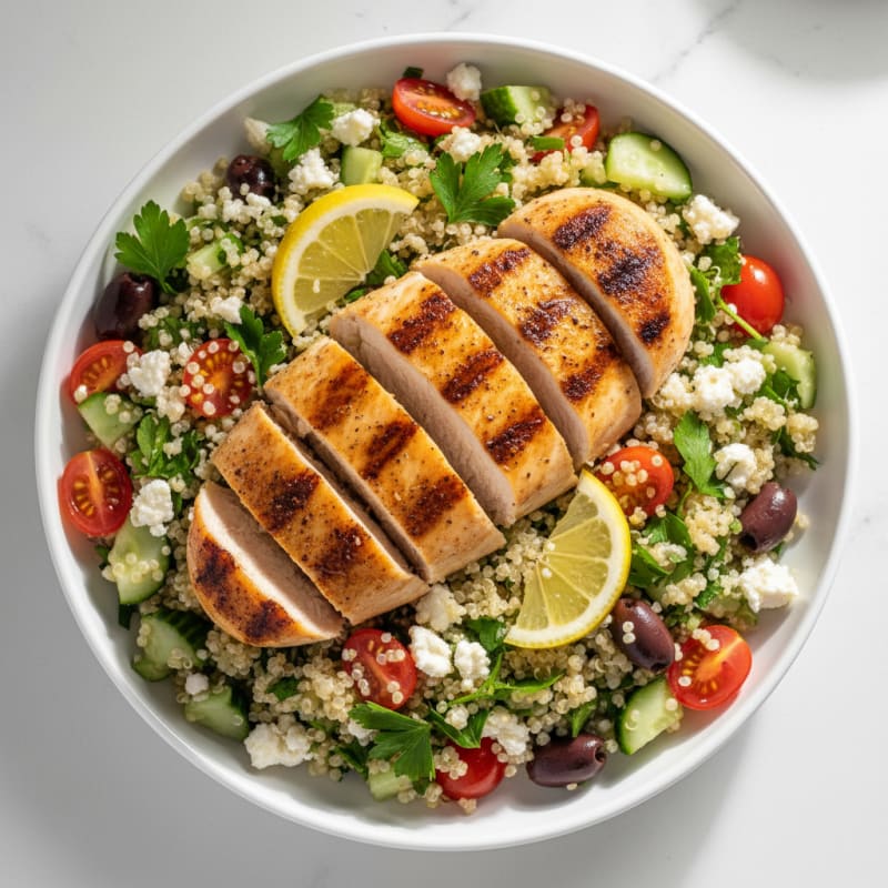 Grilled Chicken Breast with Herb Quinoa Salad