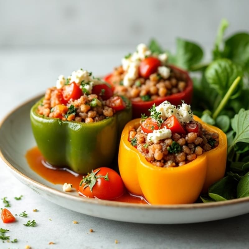 Savory Lean Ground Turkey Stuffed Bell Peppers