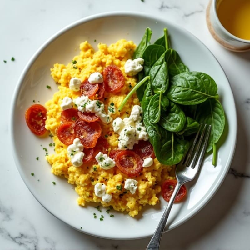 Egg White Scramble with Spinach and Turkey Bacon