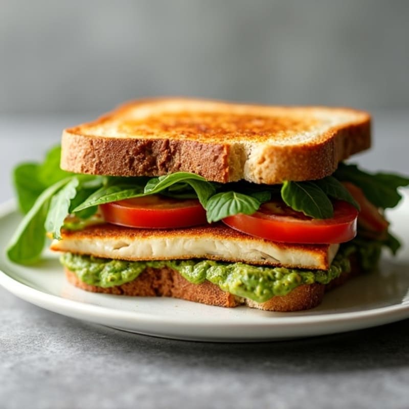 Herb-Pesto Grilled Chicken Sandwich with Fresh Greens