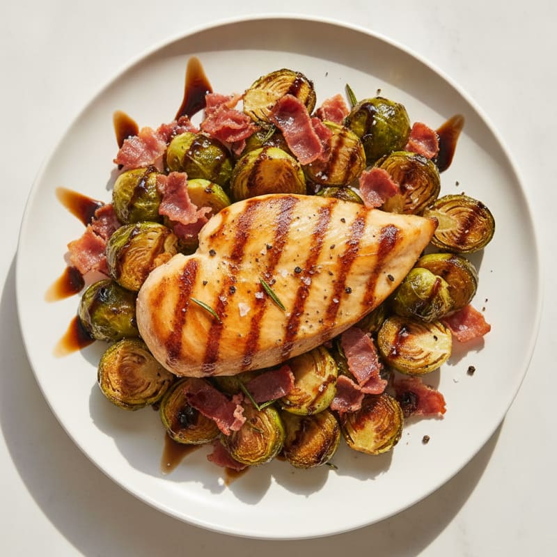 Balsamic-Glazed Brussels Sprouts with Prosciutto
