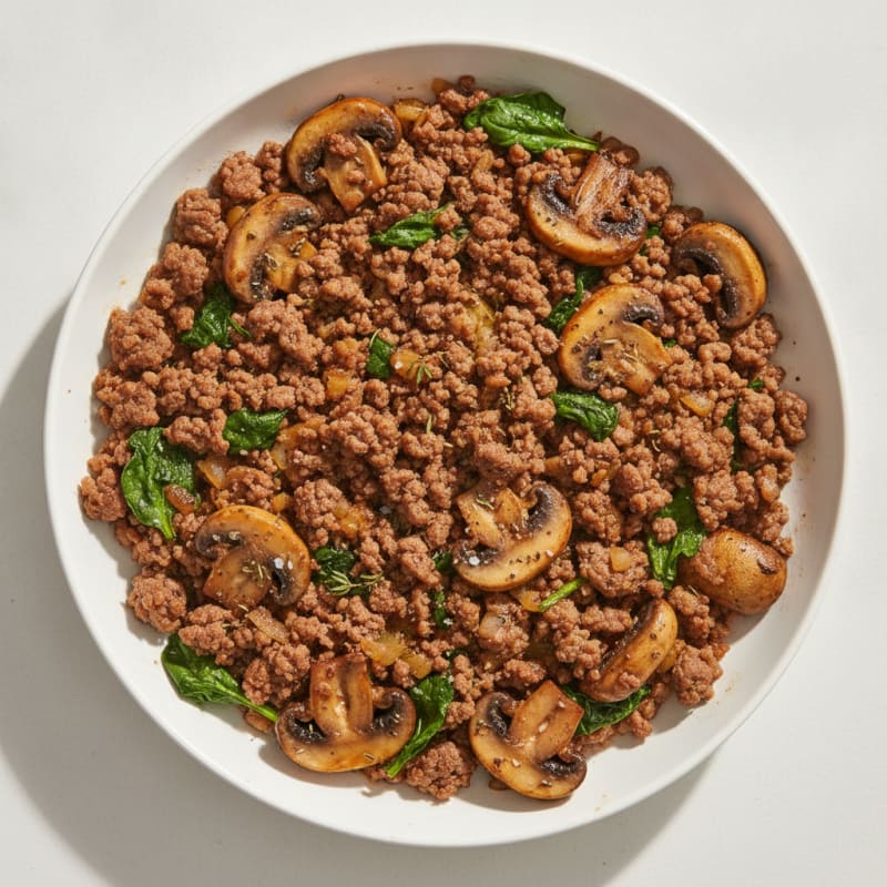 Savory Ground Beef and Mushroom Skillet