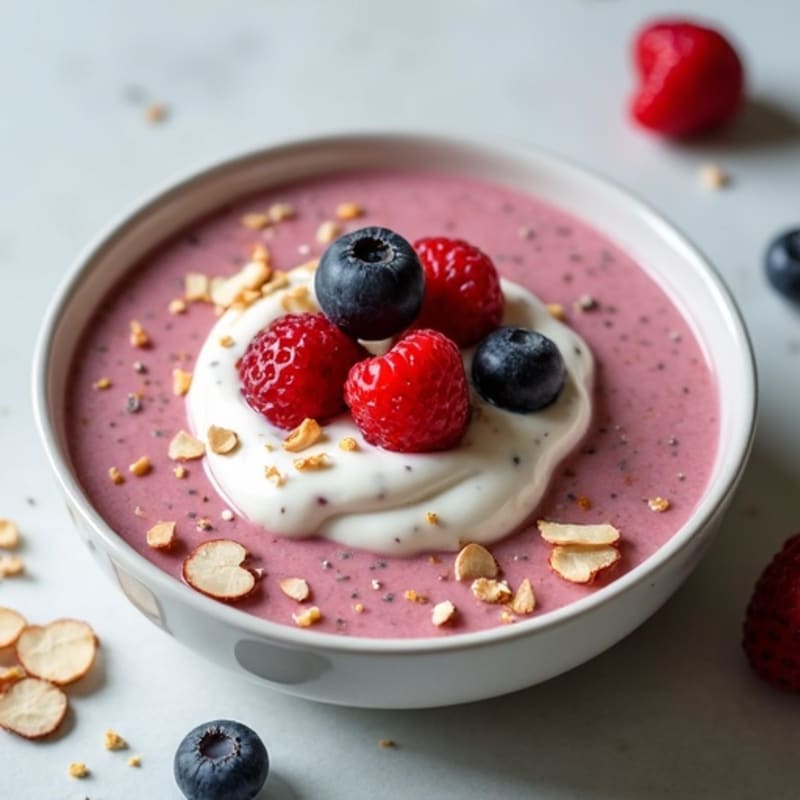 Protein-Packed Creamy Chia Pudding with Fresh Berries and Crunchy Almonds
