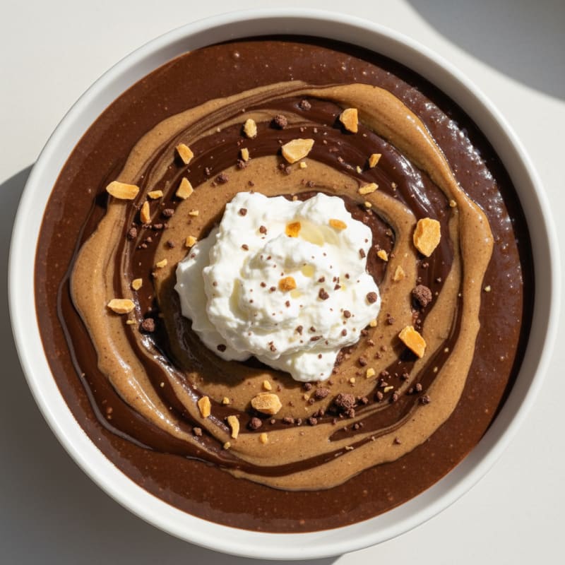 Silky Chocolate Protein Pudding with Almond Butter Swirl
