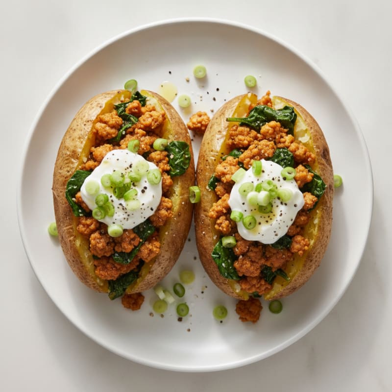 Hearty Baked Potatoes with Savory Toppings