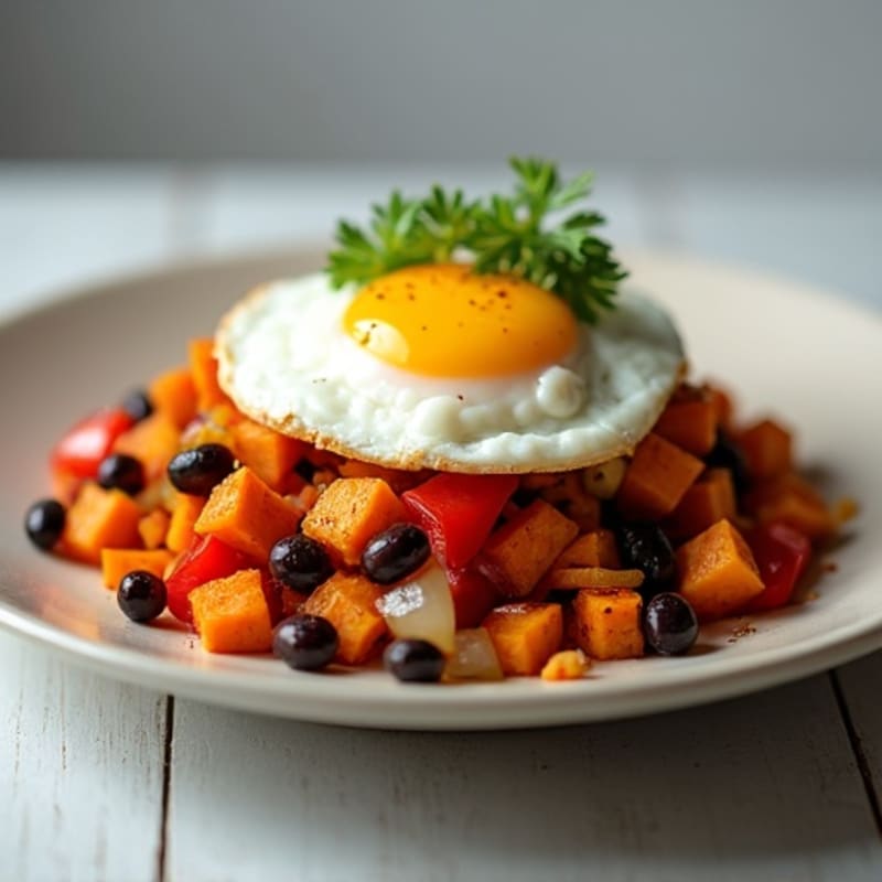 Protein-Packed Sweet Potato Hash with Eggs