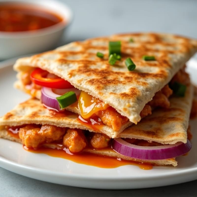Healthy Crispy BBQ Chicken Quesadilla