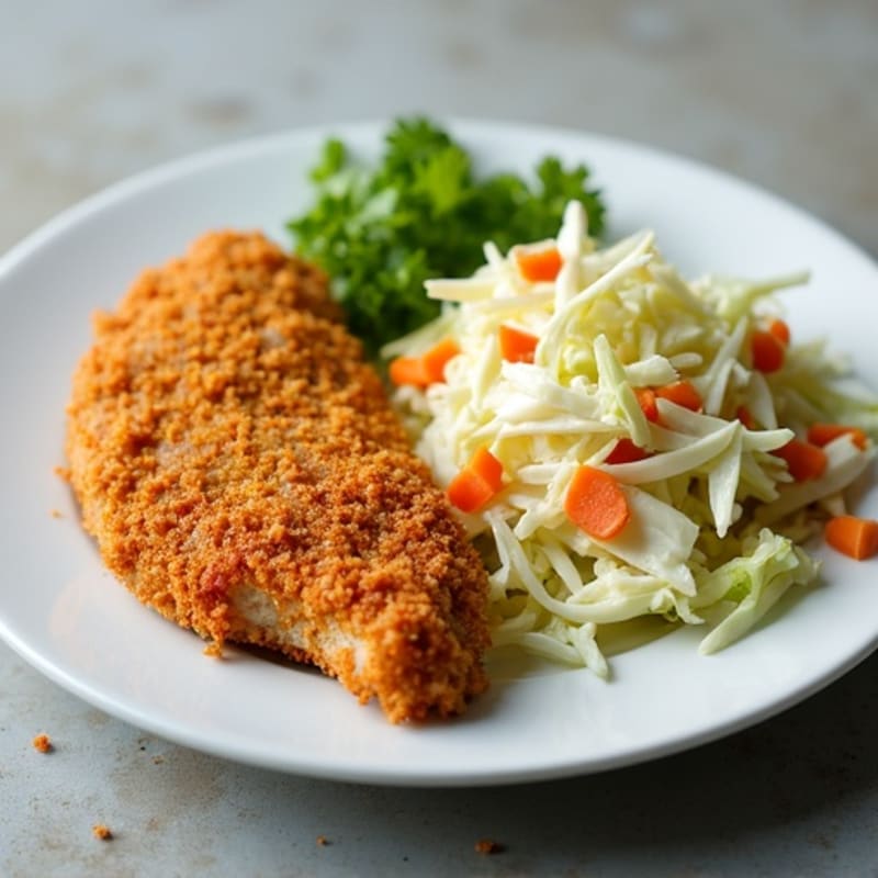 Crispy Baked Chicken with Creamy Coleslaw