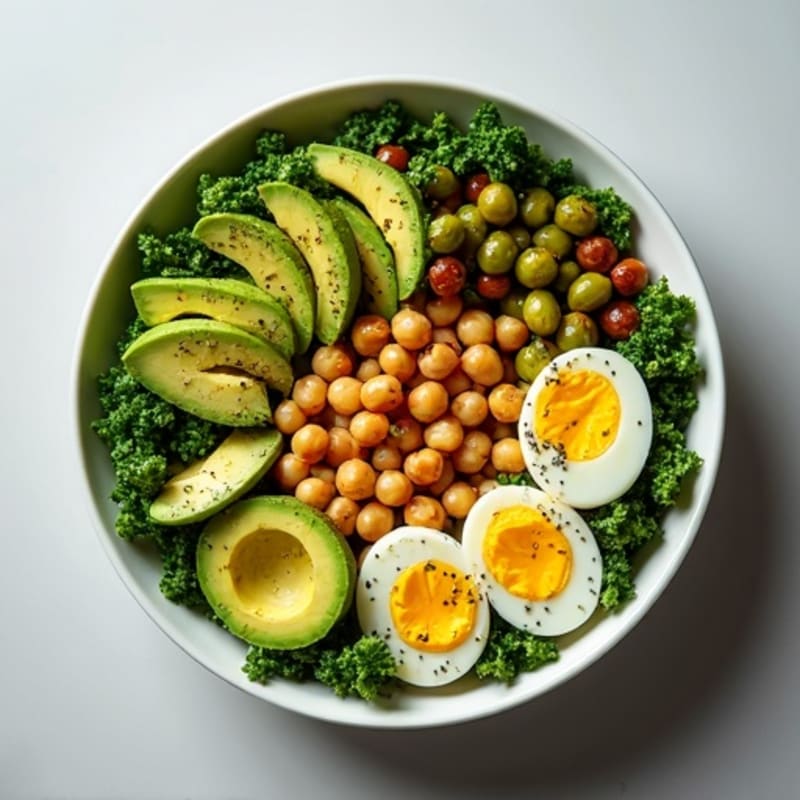 Crunchy Avocado Kale Bowl with Citrus Vinaigrette