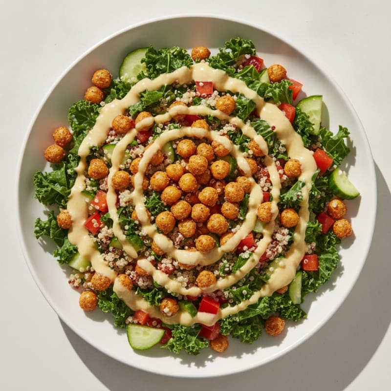 Crunchy Chickpea and Quinoa Power Salad with Lemon Tahini Dressing